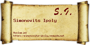 Simonovits Ipoly névjegykártya