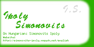 ipoly simonovits business card